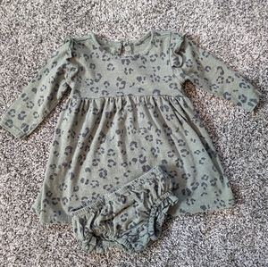 Jessica Simpson Olive Green Cheetah Print Dress with Bloomers